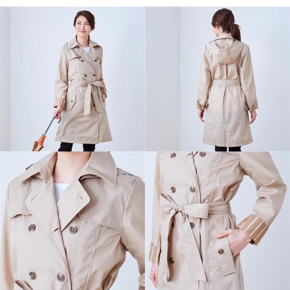 Water repellent trench raincoat